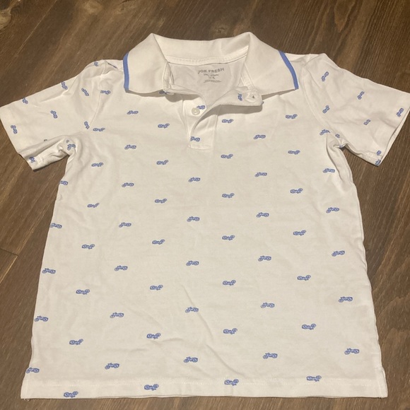 New: Joe Fresh boys dress tshirt with button in white and blue (large 10-12) - Picture 2 of 6